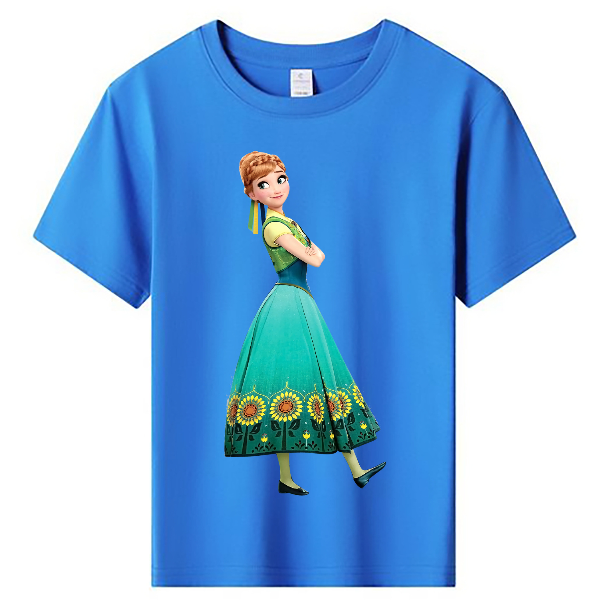 （画像用） アナと雪の女王 アンナ エルサ Frozen Anna Elsa 綿100％キッズTシャツ（フロントプリント）